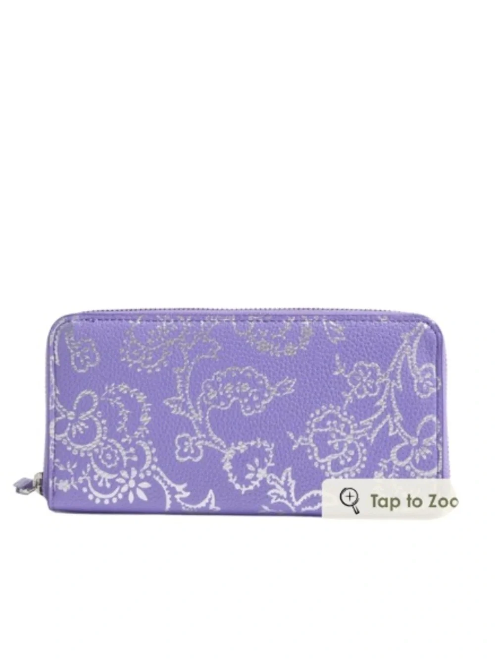 NWT Vera Bradley Faux Leather Continental Zip-Around Wallet Purple Floral